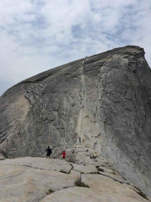 Looking Up At The Half Dome Cables Route