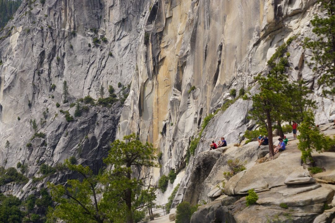 Tourists Atop Nevada Falls Yosemite