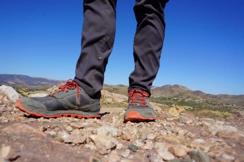 Photograph of the Altra Lone Peak 4 Trail Running Shoe being worn at Vasquez Rocks County Park near Los Angeles, California