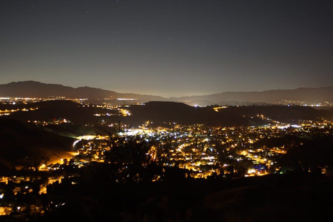 A Long Exposure Night Time View of Saugus, California taken from the Haskell Canyon Open Space