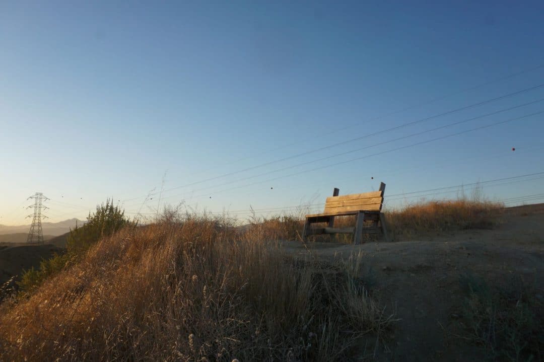 A Bench Located at the Top of the Haskell canyon Open Space in Santa Clarita, California