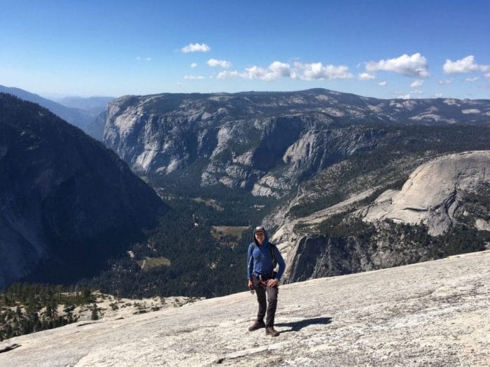 Hiking the Upper Slabs of the Snake Dike Rock Climbing Route in Yosemite Valley, California