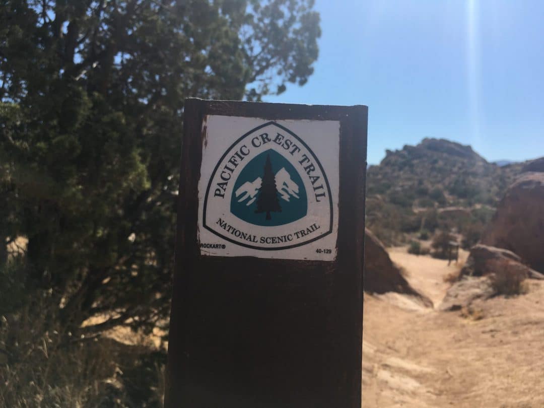 A Pacific Crest Trail Sign Post at Vasquez Rocks