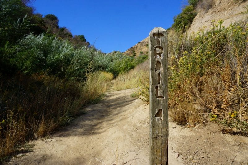 A Trail Marker in Towsley Canyon near Santa Clarita, California