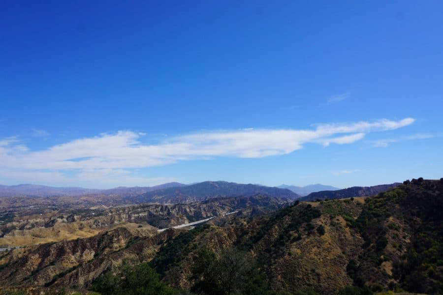 A View of the Newhall Pass and San Gabriel Mountains from the Towsley Canyon Loop Trail near Santa Clarita, California