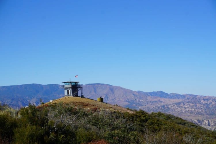 A view of the Slide Mountain Fire Lookout Tower near Santa Clarita, California