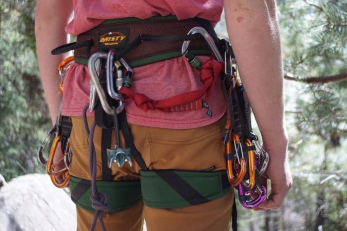 Qucikdraws on a rock climbing harness