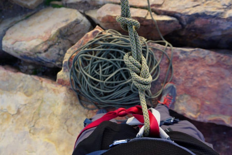 A Figure 8 Knot tied in an Edelrid Boa Eco Climbing Rope
