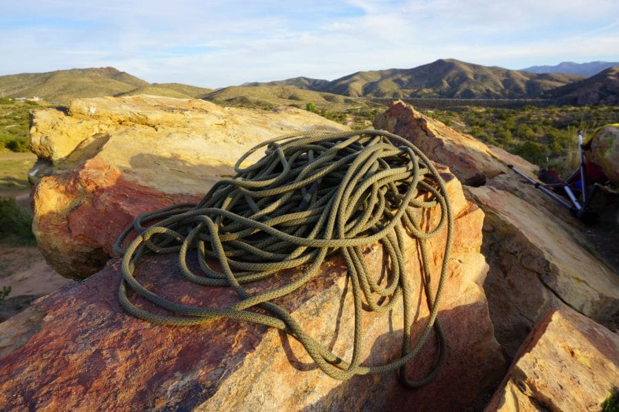 Edelrid Boa Eco Climbing Rope Piled on the Ground