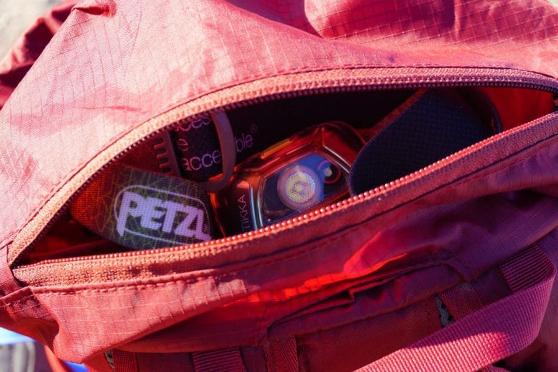 The Top Pocket of the REI Flash 22 Daypack