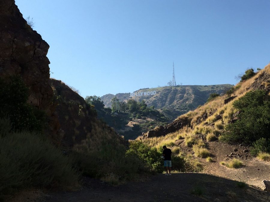View of the Hollywood Sign from the Bronson Canyon Caves